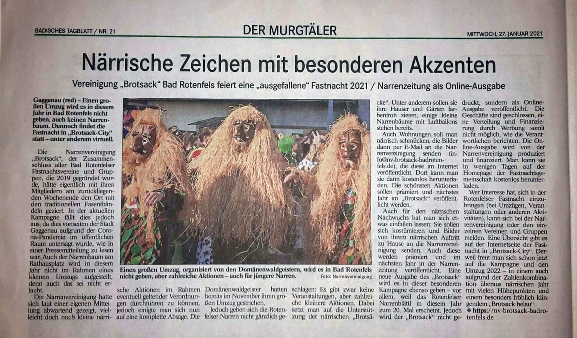 Badisches Tagblatt 27.01.2021
